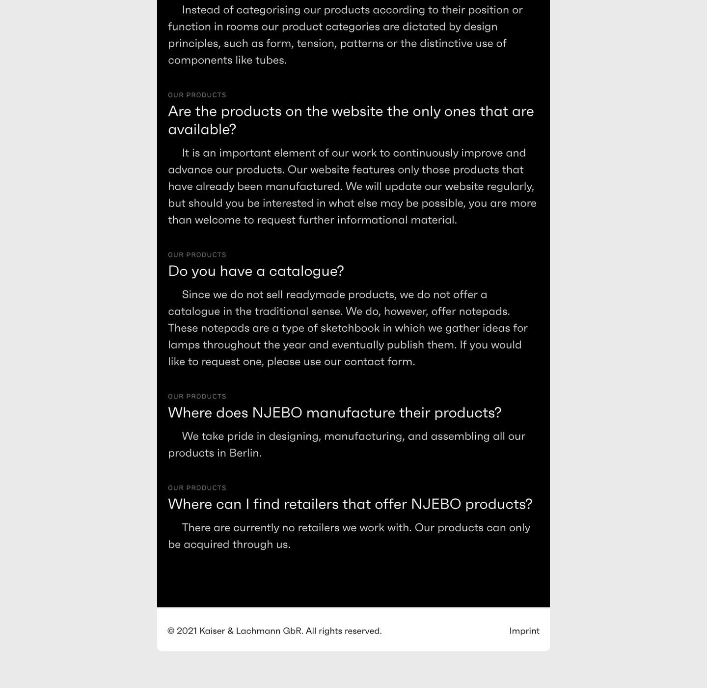 Image of Njebo website mobile view